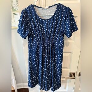 Blue Floral Maternity Dress